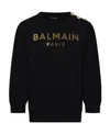 Balmain Logo-print Cotton Sweatshirt In Black