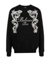 Balmain Logo-print Cotton Sweatshirt In Black