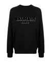 Balmain Flocked & Foiled Logo Sweatshirt In Black