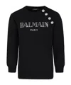 Balmain Logo-print Cotton Sweatshirt In Black