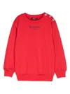 Balmain Logo-print Cotton Sweatshirt In Rot