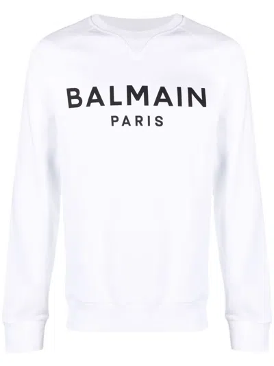 BALMAIN LOGO-PRINT COTTON SWEATSHIRT