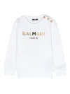 Balmain Logo-print Cotton Sweatshirt In White