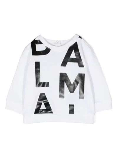 Balmain Babies' Logo-print Cotton Sweatshirt In White