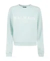 Balmain Logo-print Cotton Sweatshirt In White