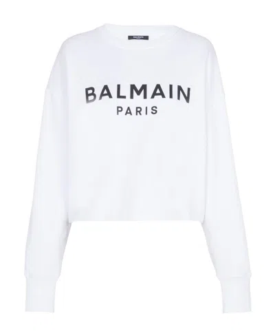 BALMAIN BALMAIN DROP SHOULDER LOGO PRINTED SWEATSHIRT