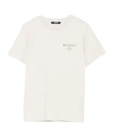 Balmain Logo-print Cotton T-shirt In White