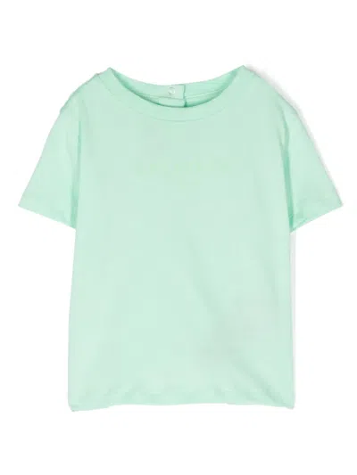 Balmain Babies' Logo-print Cotton T-shirt In 绿色