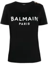 Balmain T -shirt Paris Logo Print Black In Black