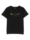 Balmain Metallic-logo T-shirt In Black