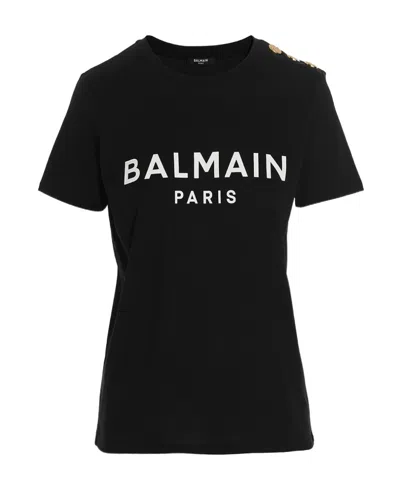 BALMAIN BALMAIN LOGO PRINTED CREWNECK T-SHIRT