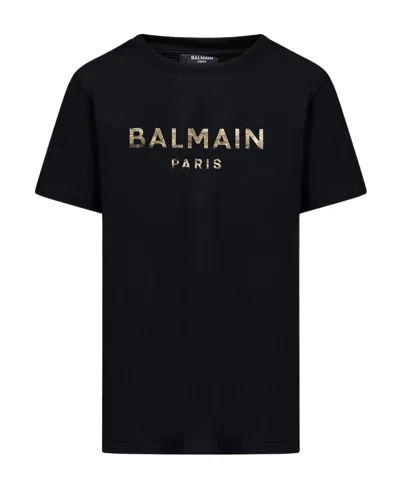 Balmain Logo-print Cotton T-shirt In Black