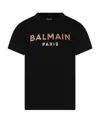 Balmain Logo-embroidered Cotton T-shirt In Black