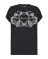Balmain T-shirt Con Stampa In Black
