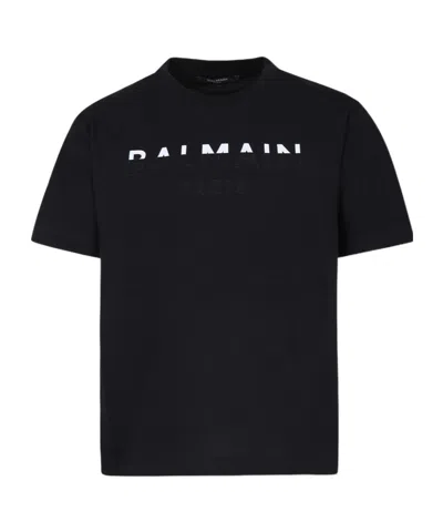 Balmain Logo-print Cotton T-shirt In Black