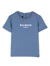 Balmain Logo-print Cotton T-shirt In Blue