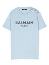 Balmain Logo-print Cotton T-shirt In Blue