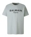 Balmain Cotton Logo T-shirt In Gray