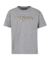 Balmain Grey T-shirt For Kids With Logo In Gray
