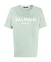 Balmain Logo-print Cotton T-shirt In Green