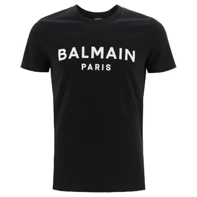BALMAIN BALMAIN LOGO PRINT COTTON T SHIRT