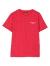 Balmain Logo-print Cotton T-shirt In Red