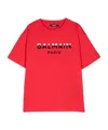 Balmain Logo-print Cotton T-shirt In Red
