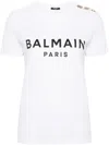 Balmain Flocked Graphic Print T-shirt In White