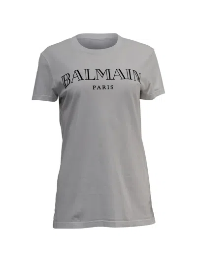Pre-owned Balmain Logo-print Cotton T-shirt In White