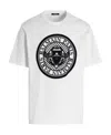 Balmain White Cotton T-shirt With Maxi Logo Print In White