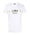 Balmain Cotton T-shirt With Laminated Logo Print In White