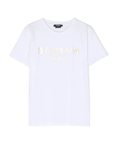 Balmain Logo-print Cotton T-shirt In White