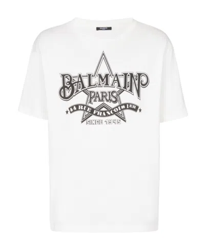 Balmain Logo-print Cotton T-shirt In White