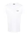 Balmain White Crewneck T-shirt With Logo Lettering Embroidery In White