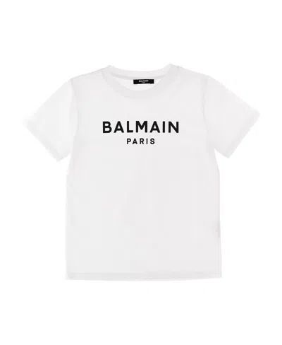 Balmain Logo-print Cotton T-shirt In White