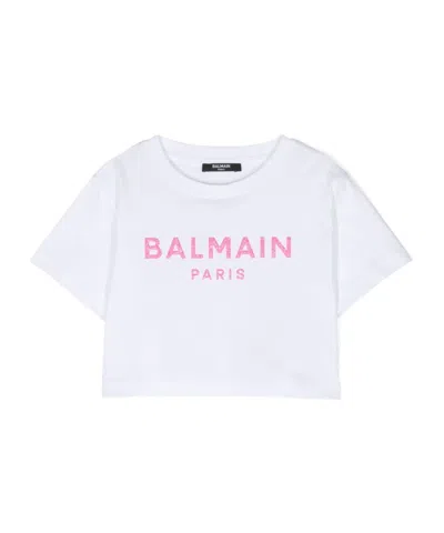 Balmain Logo-print Cotton T-shirt In White