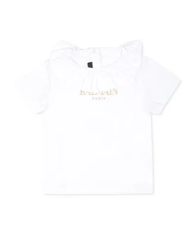 Balmain Logo-print Cotton T-shirt In White
