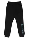 Balmain Logo-print Cotton Track Pants In Black