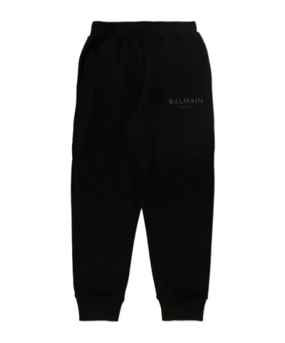 Balmain Logo-print Cotton Track Pants In Black