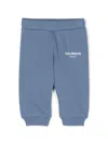 Balmain Logo-print Cotton Track Pants In Blue