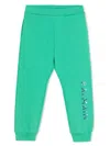 Balmain Logo-print Cotton Track Pants In Green