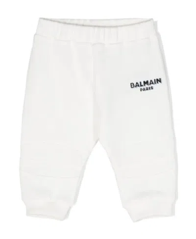 Balmain Logo-print Cotton Track Pants In White