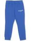 Balmain Logo-print Cotton Track Trousers In Blue
