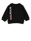 Balmain Logo-print Crew Neck Jumper In 黑色