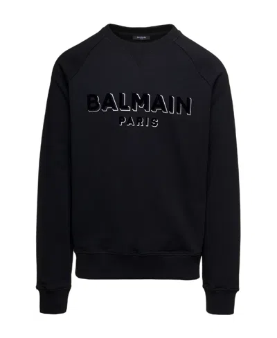 BALMAIN BALMAIN LOGO PRINTED CREWNECK SWEATSHIRT