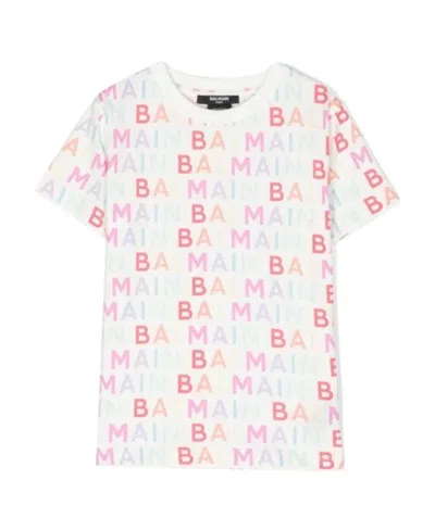 Balmain Logo-print Crew-neck T-shirt In White