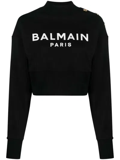Balmain Logo-print Cropped Sweatshirt