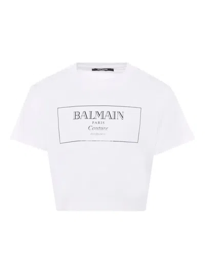 Balmain Kids' Logo-print Cropped T-shirt