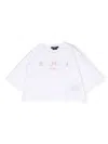 Balmain Logo-print Cropped T-shirt In White