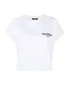 Balmain Relaxed-fit Cotton Crop Top With Logo Detailing In White